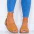 JFN  Summer Women Flip FlopArtificial Suede Peep Plus Size Toe Slip on Sandals